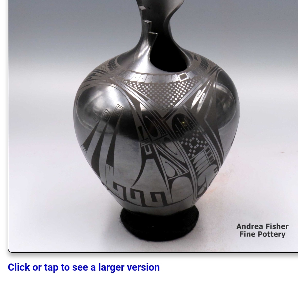 Luly Lucero Silver Geometric Design Vase